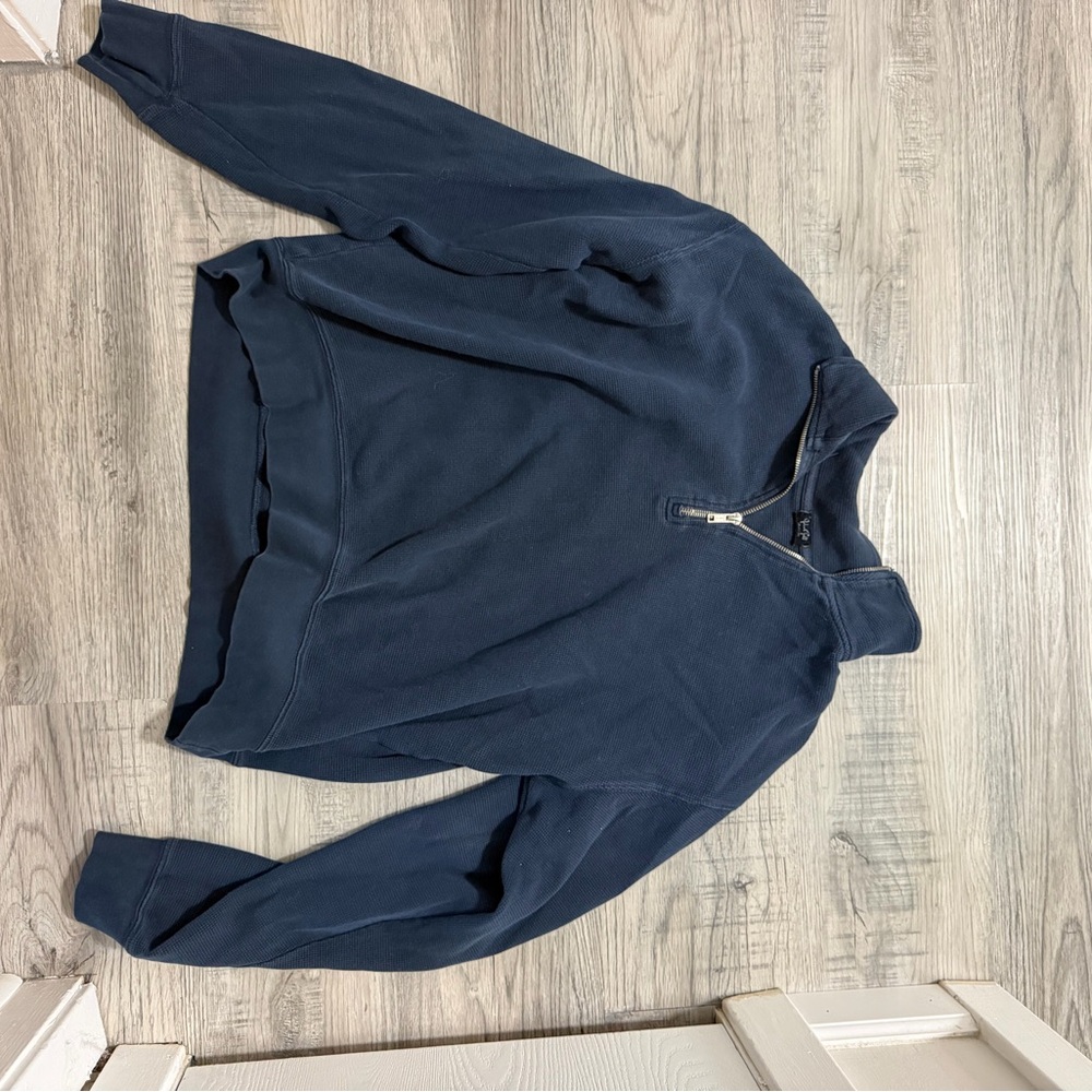 Brandy Melville Navy Quarter-Zip Sweater